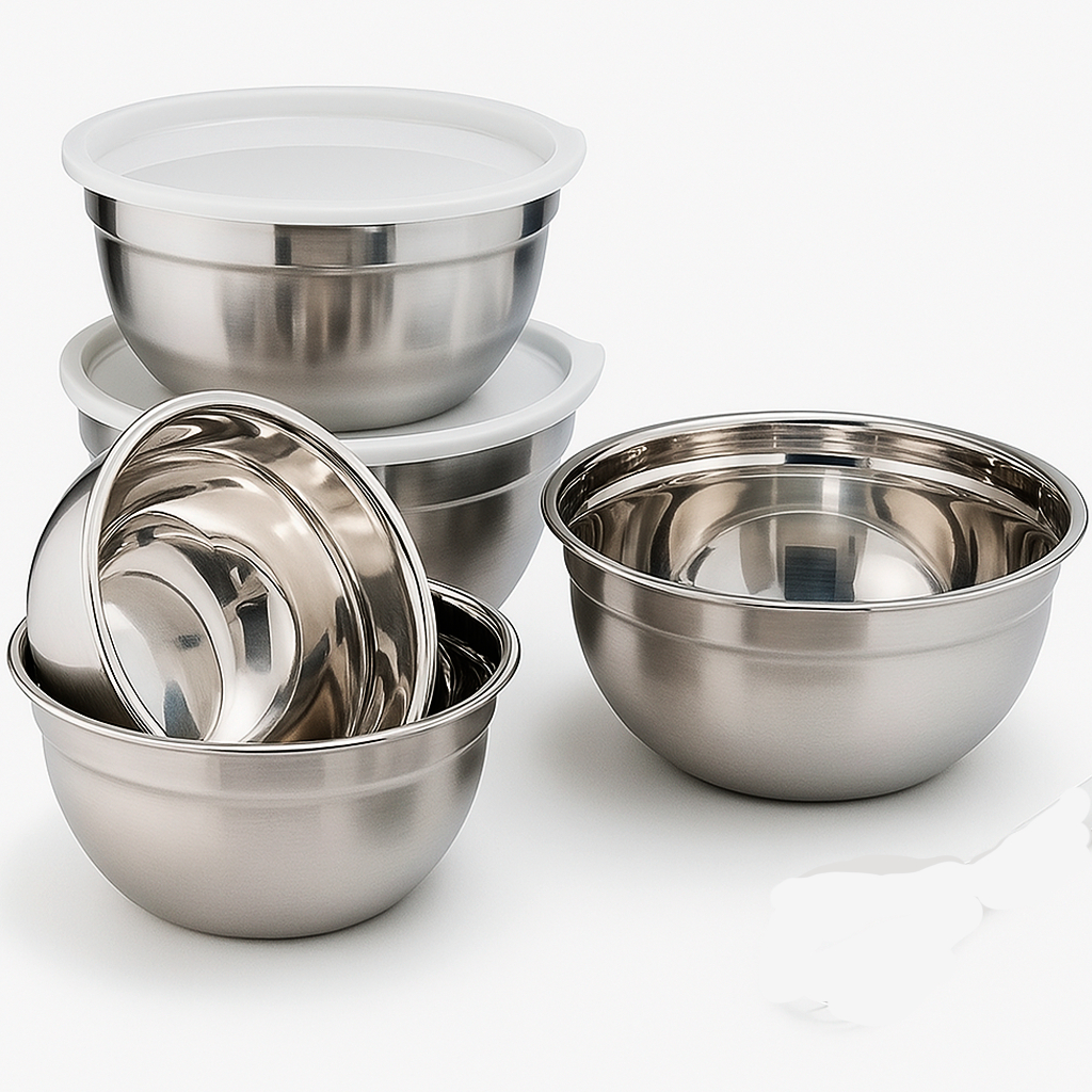 Tigela Bowl Aço Inox Natal Saladeira Com Tampa Multiuso